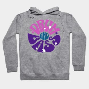 DRUM AND BASS  - Y2K Font Flower (navy/pink/purple) Hoodie